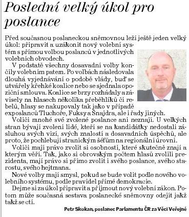 Deník ČL Volební systém Skokan 130624